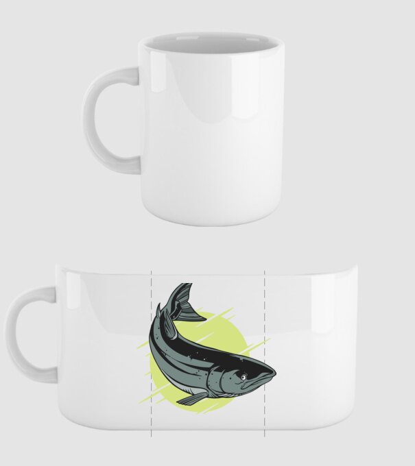 Atlantic Salmon - Somon de Marea Baltică model alb pe tricou