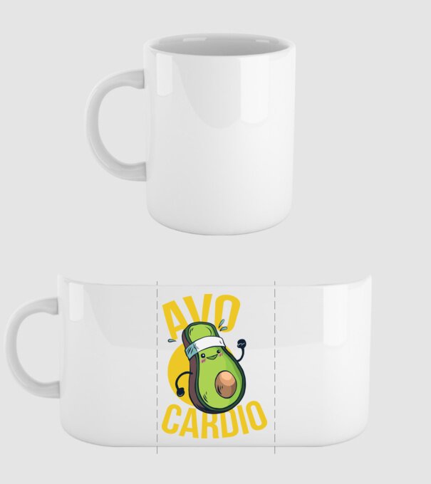 Avo Cardio Antrenament Avocado model alb pe tricou