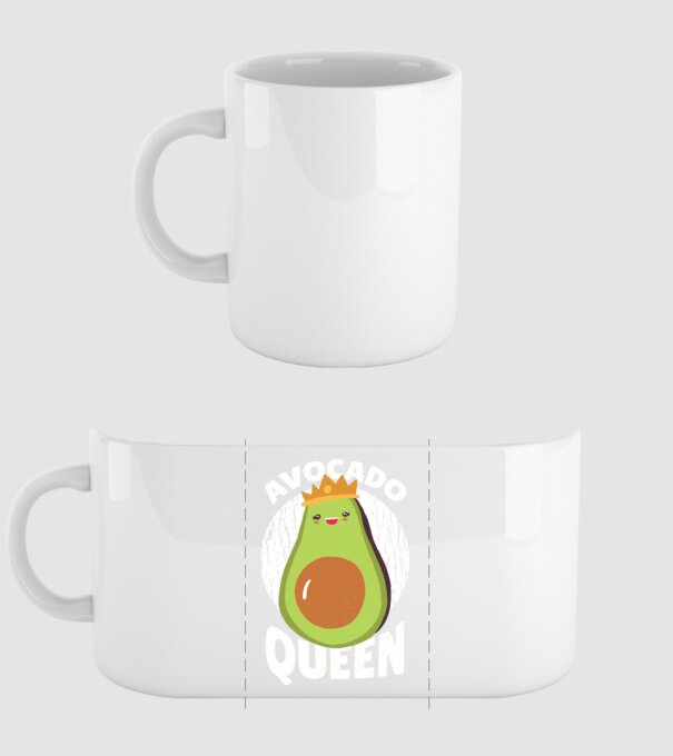 Avocado Queen Regina Avocado model alb pe tricou