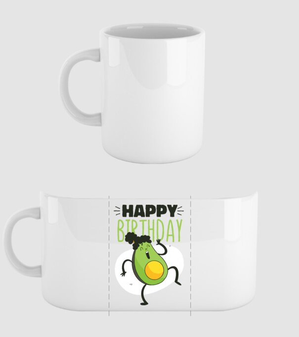 Avocado La mulți ani model alb pe tricou