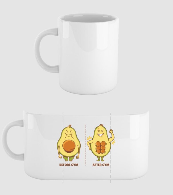 Antrenament Avocado model alb pe tricou