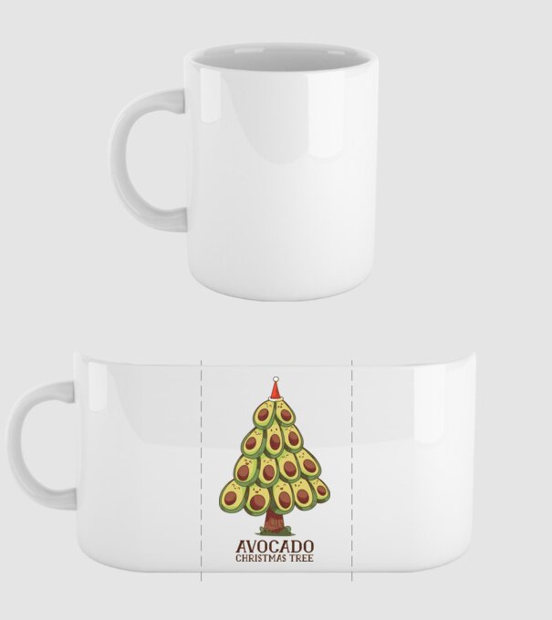 Pom de Crăciun Avocado model alb pe tricou