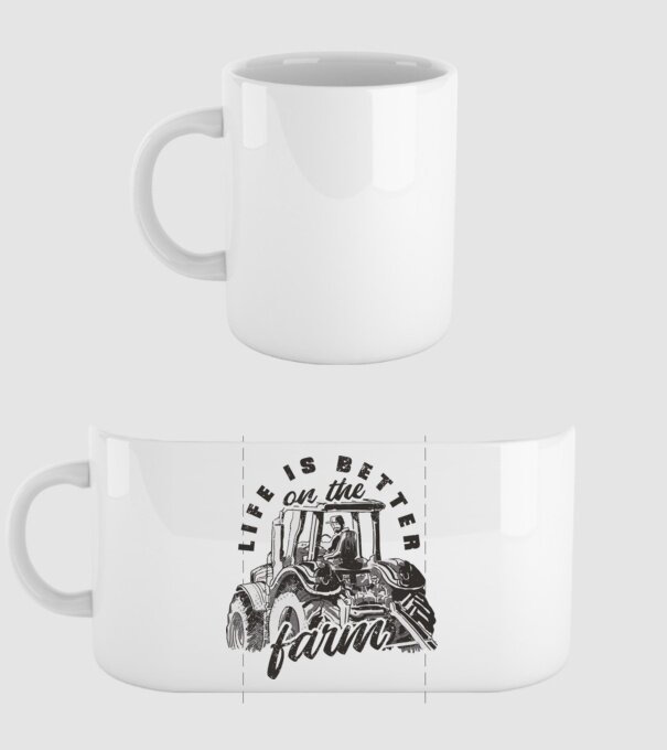 Viața este mai bună la fermă cu tractor model alb pe tricou