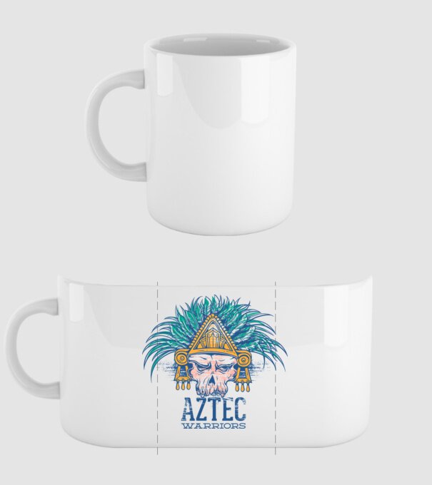 Aztec Warriors model alb pe tricou