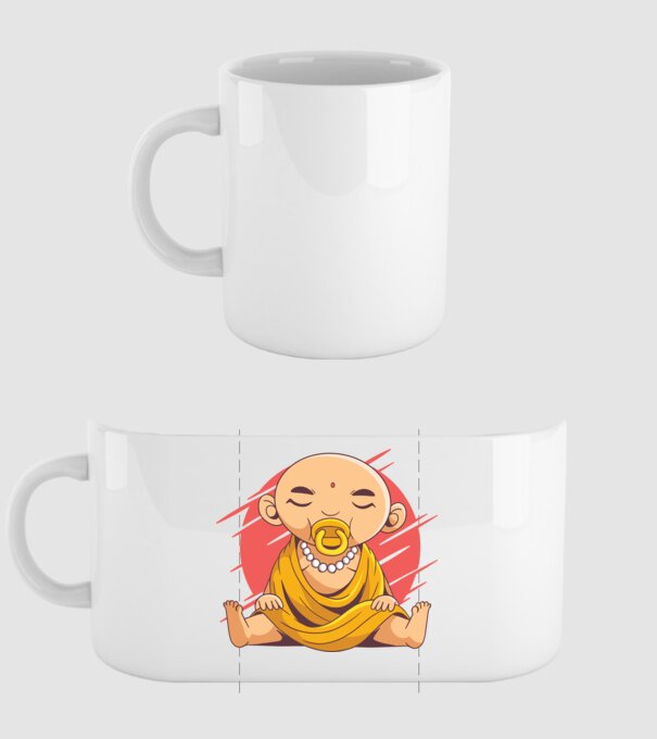 Baby Buddha cu suzetă tricou amuzant model alb pe tricou