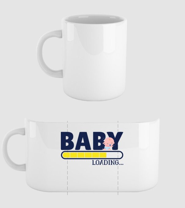 Baby is loading - tricou amuzant pentru mămici model alb pe tricou