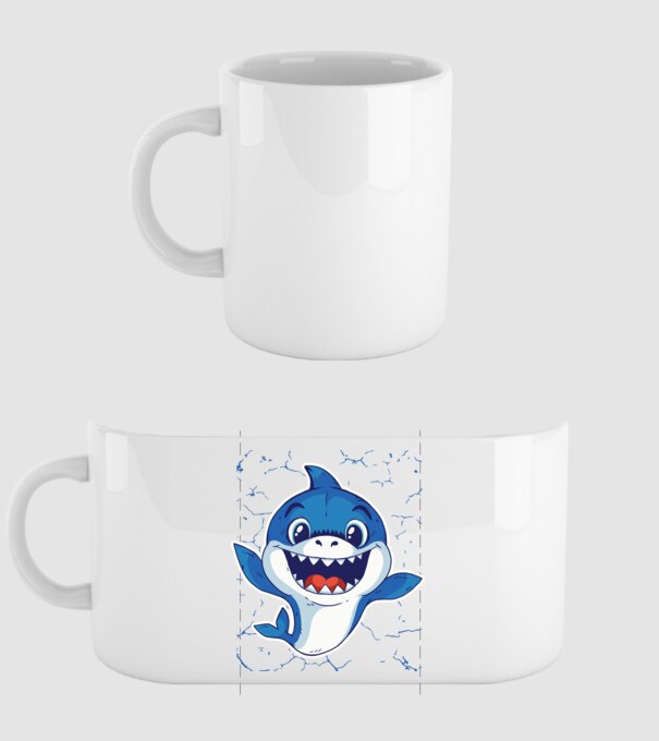 Baby Shark tricou drăguț cu rechin model alb pe tricou