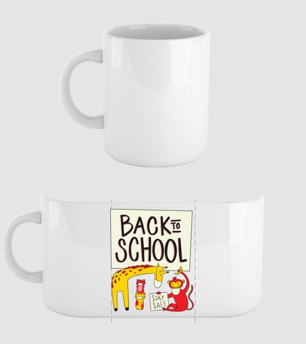 Back To School Animale model alb pe tricou