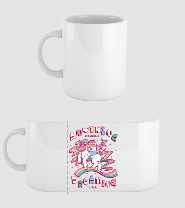 Orice este posibil Unicorn model alb pe tricou
