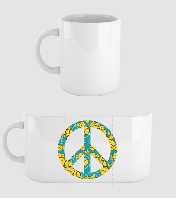 Simbol Baseball Peace model alb pe tricou