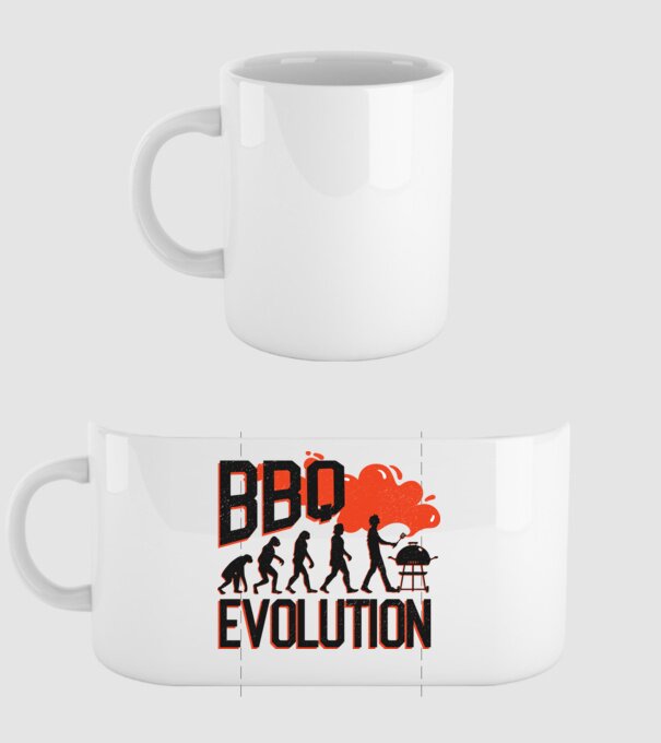 BBQ Evoluție Grătar model alb pe tricou
