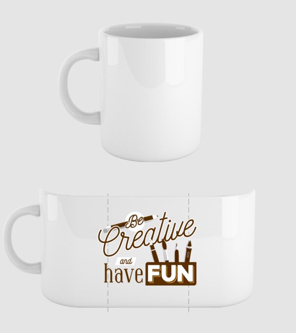 Be creative and have fun model alb pe tricou