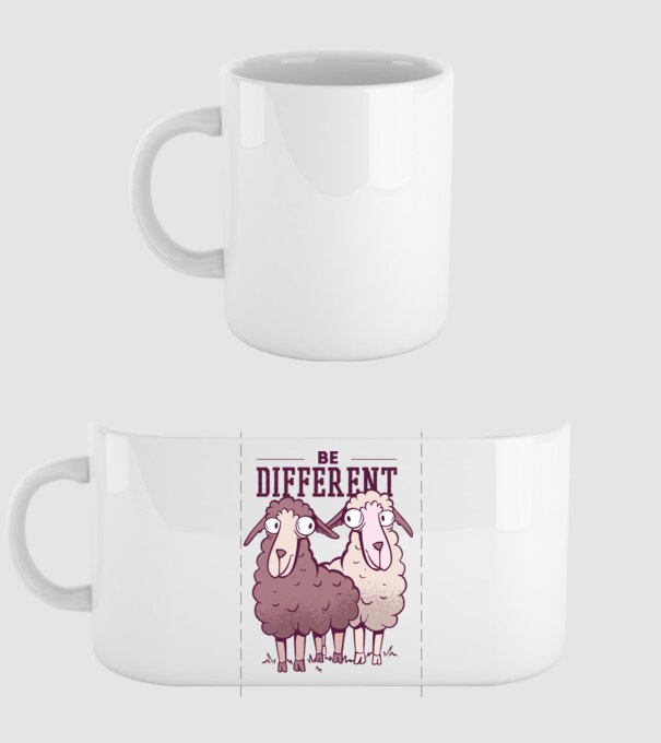 Be different - Fii diferit model alb pe tricou