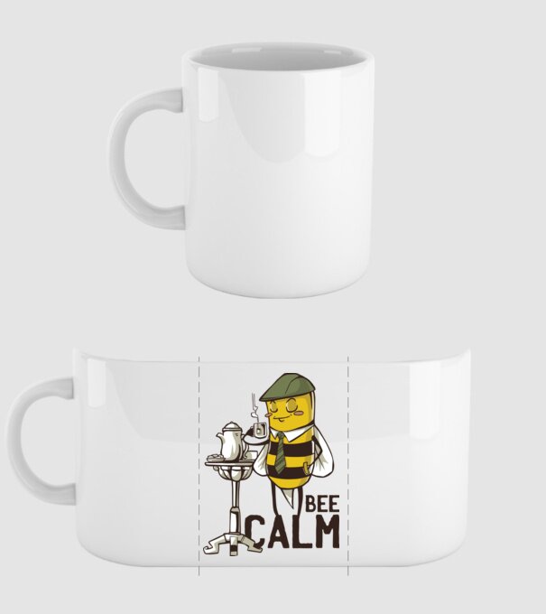 Bee Calm - Fii răbdător Albinuță model alb pe tricou