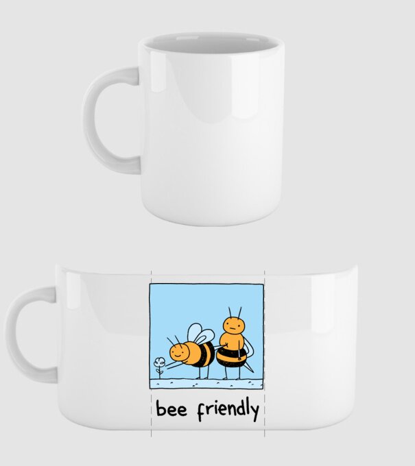Bee friendly model alb pe tricou