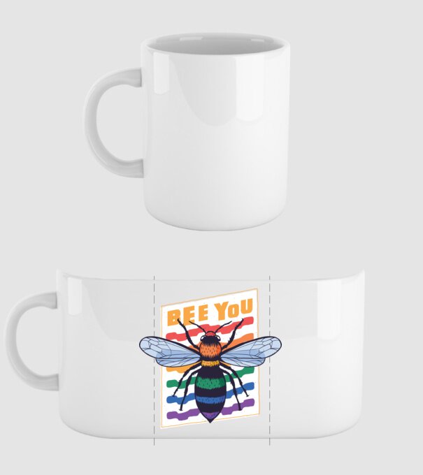 Bee You Pride model alb pe tricou