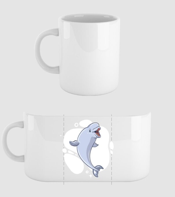 Balenă Beluga model alb pe tricou