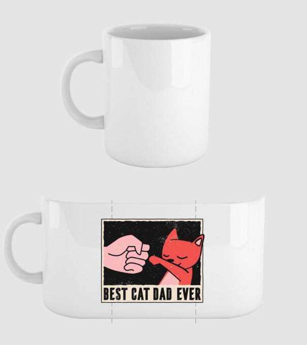 Best Cat Dad Ever - Cel mai bun stăpân de pisică model alb pe tricou