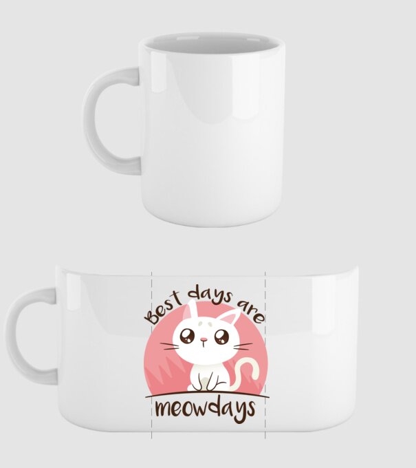 Best days are Meowdays model alb pe tricou