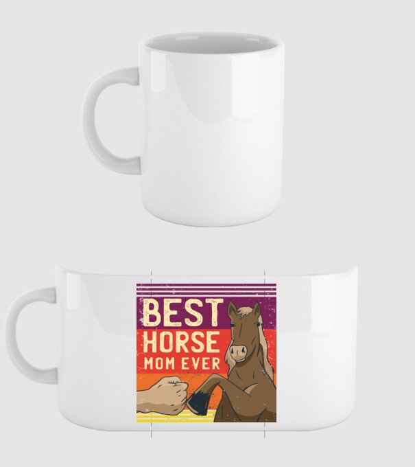 Best Horse Mom Ever - Cea mai bună mamă cu cal model alb pe tricou