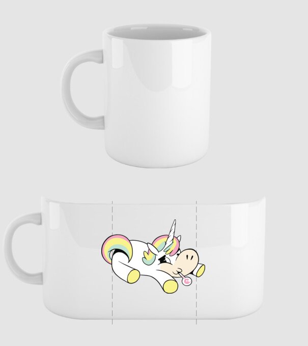 Unicorn bolnav model alb pe tricou