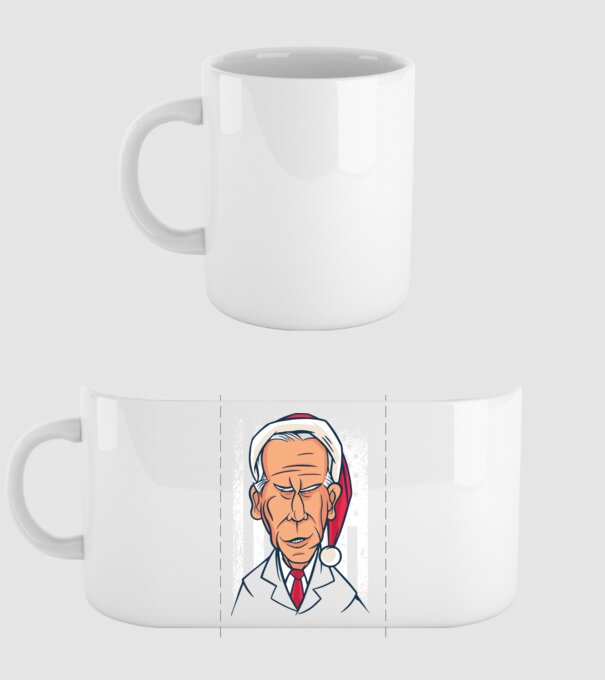 Crăciun Biden model alb pe tricou