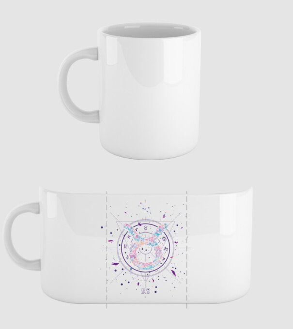Taurus Zodiac model alb pe tricou