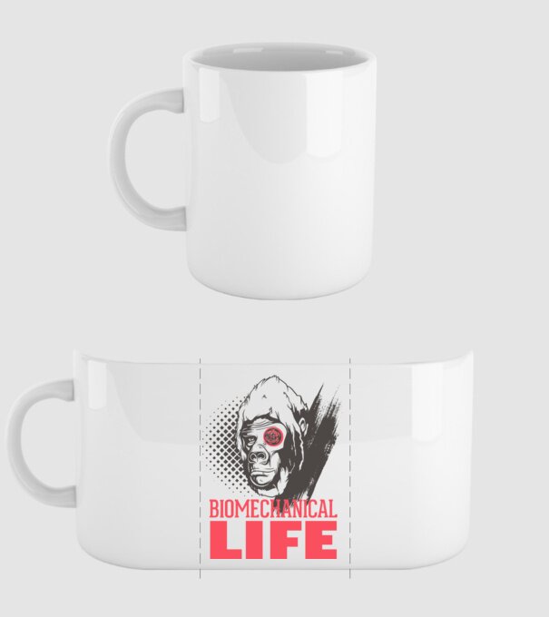 Biomechanical Life 2 model alb pe tricou