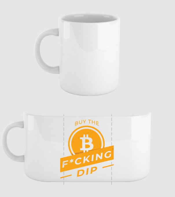 Bitcoin - Buy the fucking dip model alb pe tricou