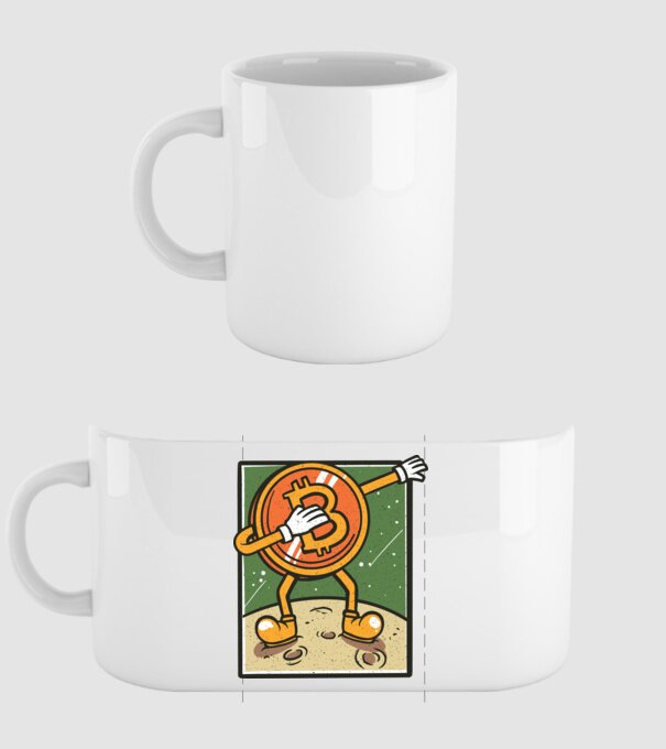 Bitcoin DAB model alb pe tricou