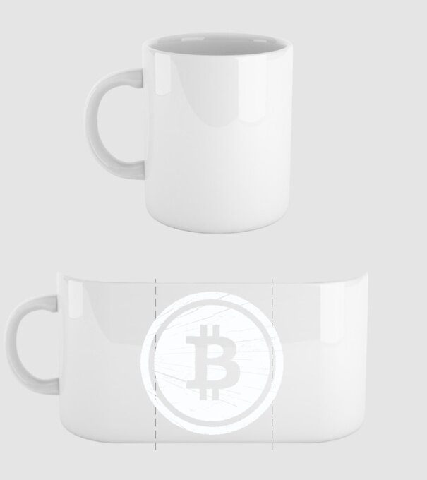 Bitcoin logo model alb pe tricou