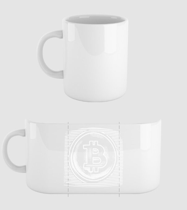 Bitcoin logo model alb pe tricou