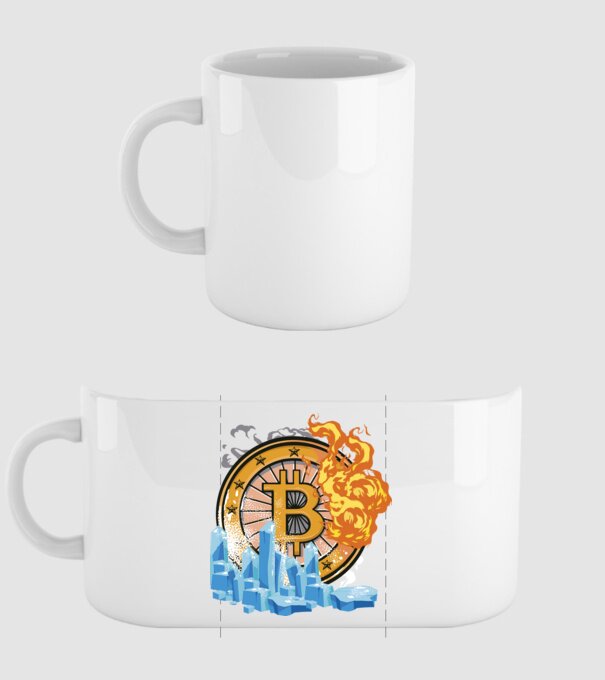 Logo Bitcoin model alb pe tricou