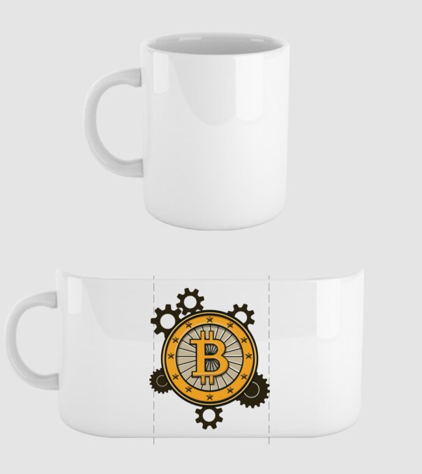 Mecanică Bitcoin model alb pe tricou