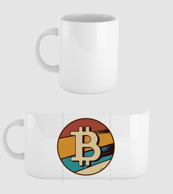 Bitcoin retro model alb pe tricou