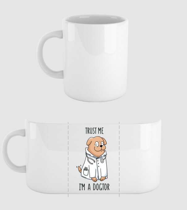 Ai încredere, sunt un Dogtor model alb pe tricou