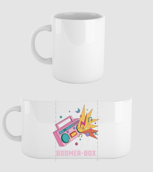 Boomer Box Magnetofon Retro model alb pe tricou