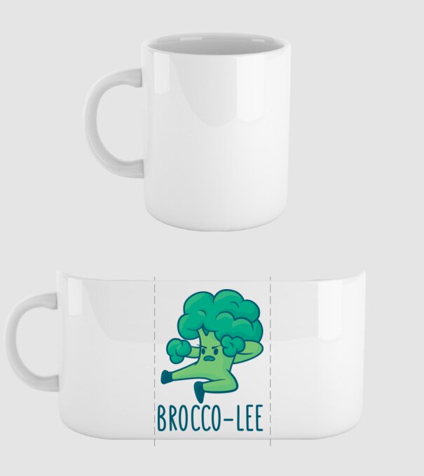 Brocco-Lee - Broccoli Karate model alb pe tricou
