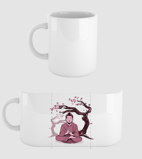 Buddha Meditație model alb pe tricou