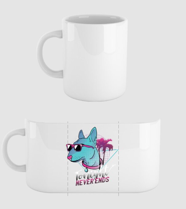 Bullterrier Neon Retro tricou amuzant model alb pe tricou
