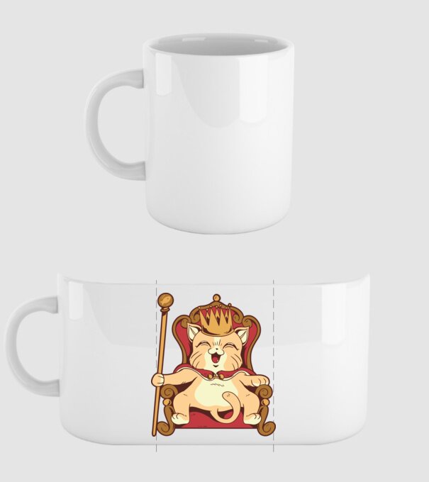 Cat King Pisică rege model alb pe tricou