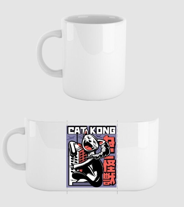 Cat Kong model alb pe tricou