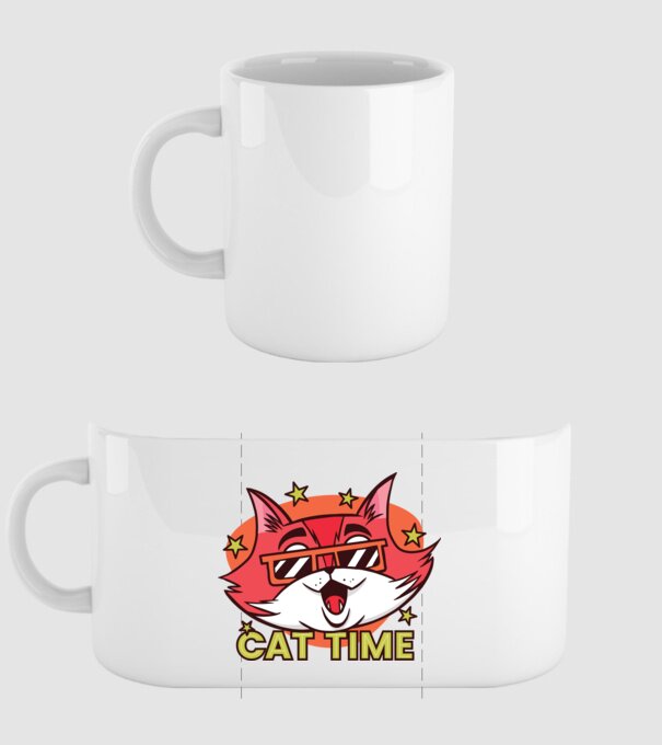 Cat Time Momentul pisicii model alb pe tricou