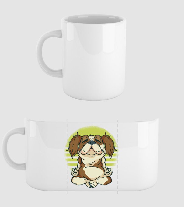 Cavalier King Spaniel Yoga model alb pe tricou