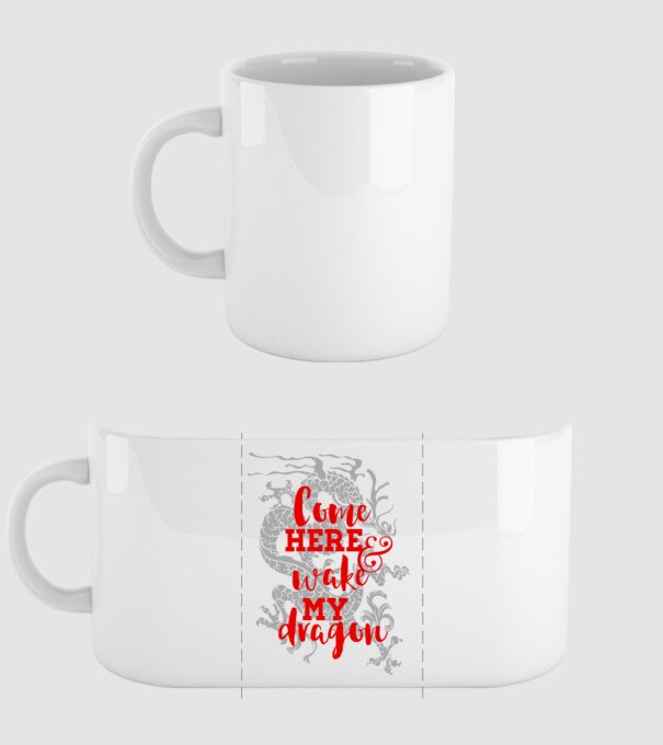 Come here and wake my dragon model alb pe tricou
