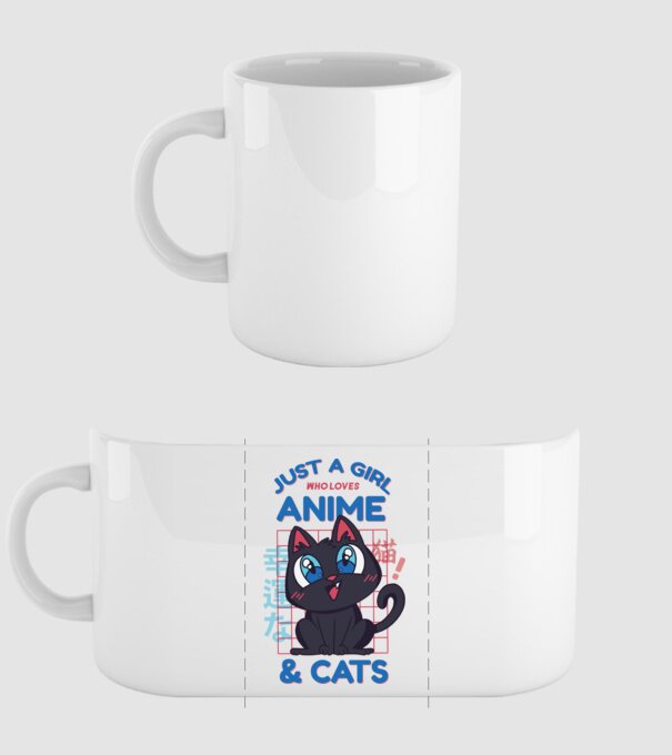 Doar o fată căreia îi place Anime și Pisicile model alb pe tricou