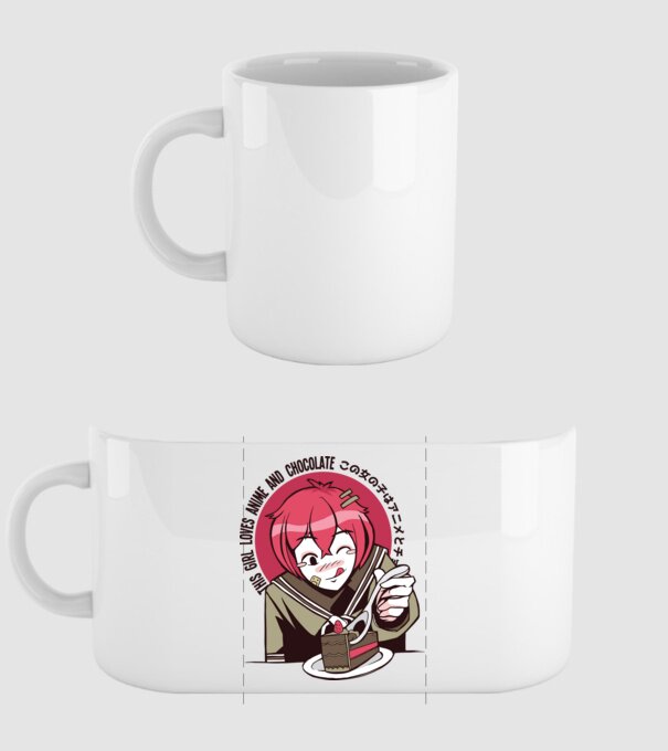 Doar o fată căreia îi place Anime și ciocolata model alb pe tricou