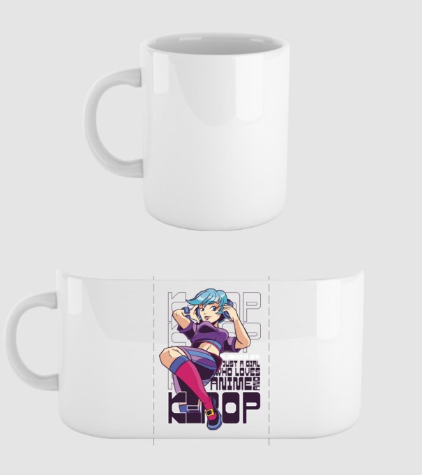 Doar o fată căreia îi place Anime și K-Pop model alb pe tricou