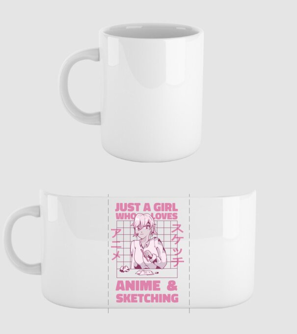 Doar o fată căreia îi place Anime și desenul model alb pe tricou