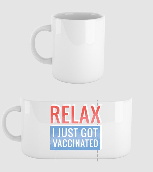 Fii calm, sunt vaccinat model alb pe tricou